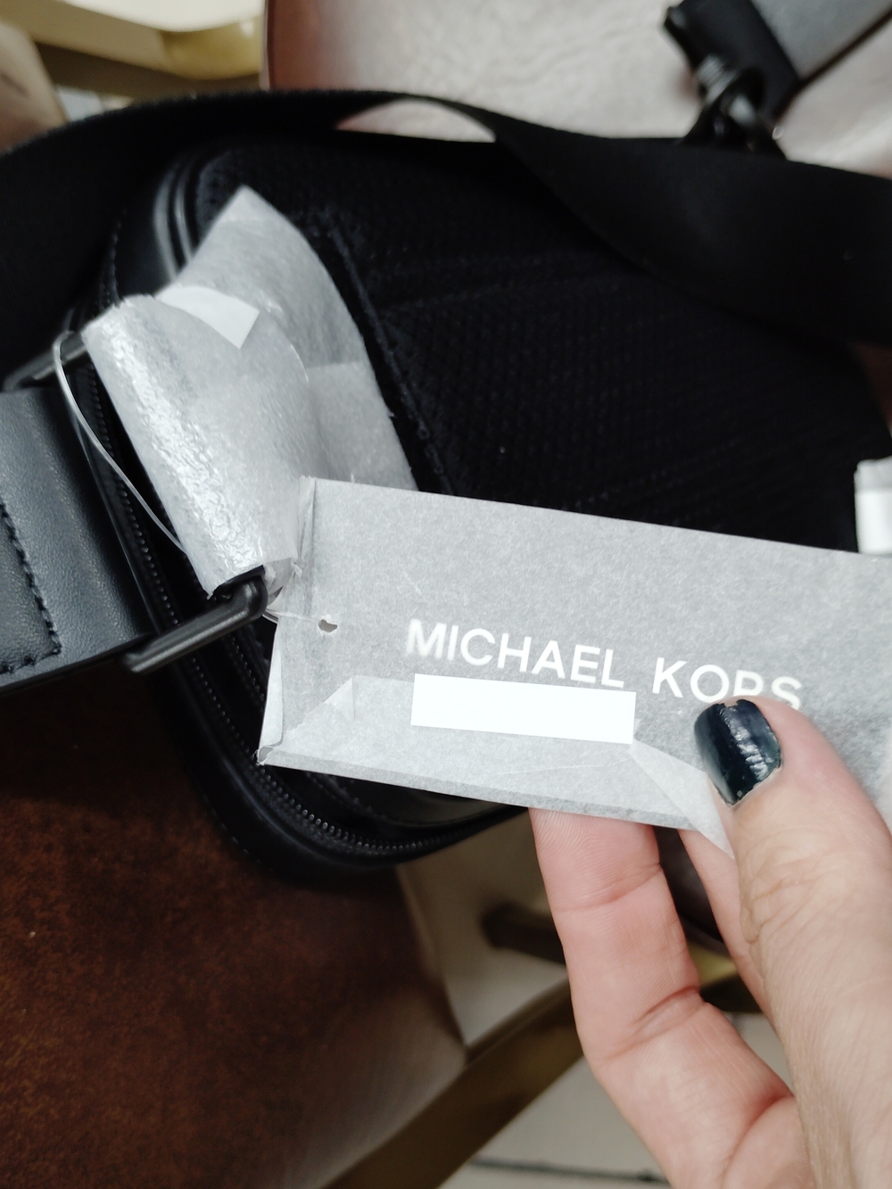 Michael Kors Men's Black MK Monogram Crossbody Sling Bag - Picture 9 of 9